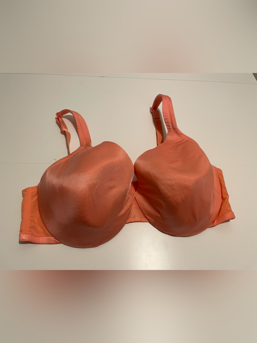 Cacique Brand Women's size 42D Orange Coral Underwire T Shirt Full Coverage Bra